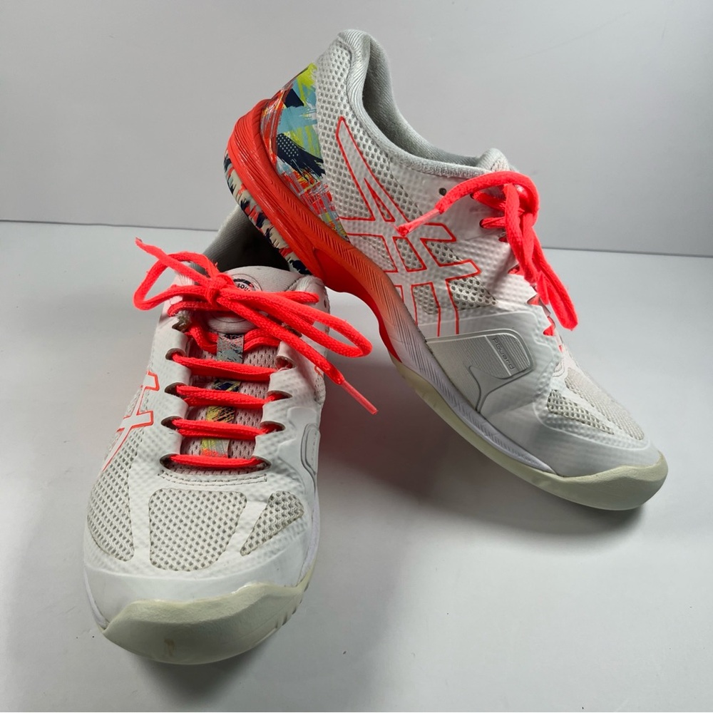 ASICS Court Speed FF Women's Size 8 White Orange Tennis Shoes Pickleball Sneaker